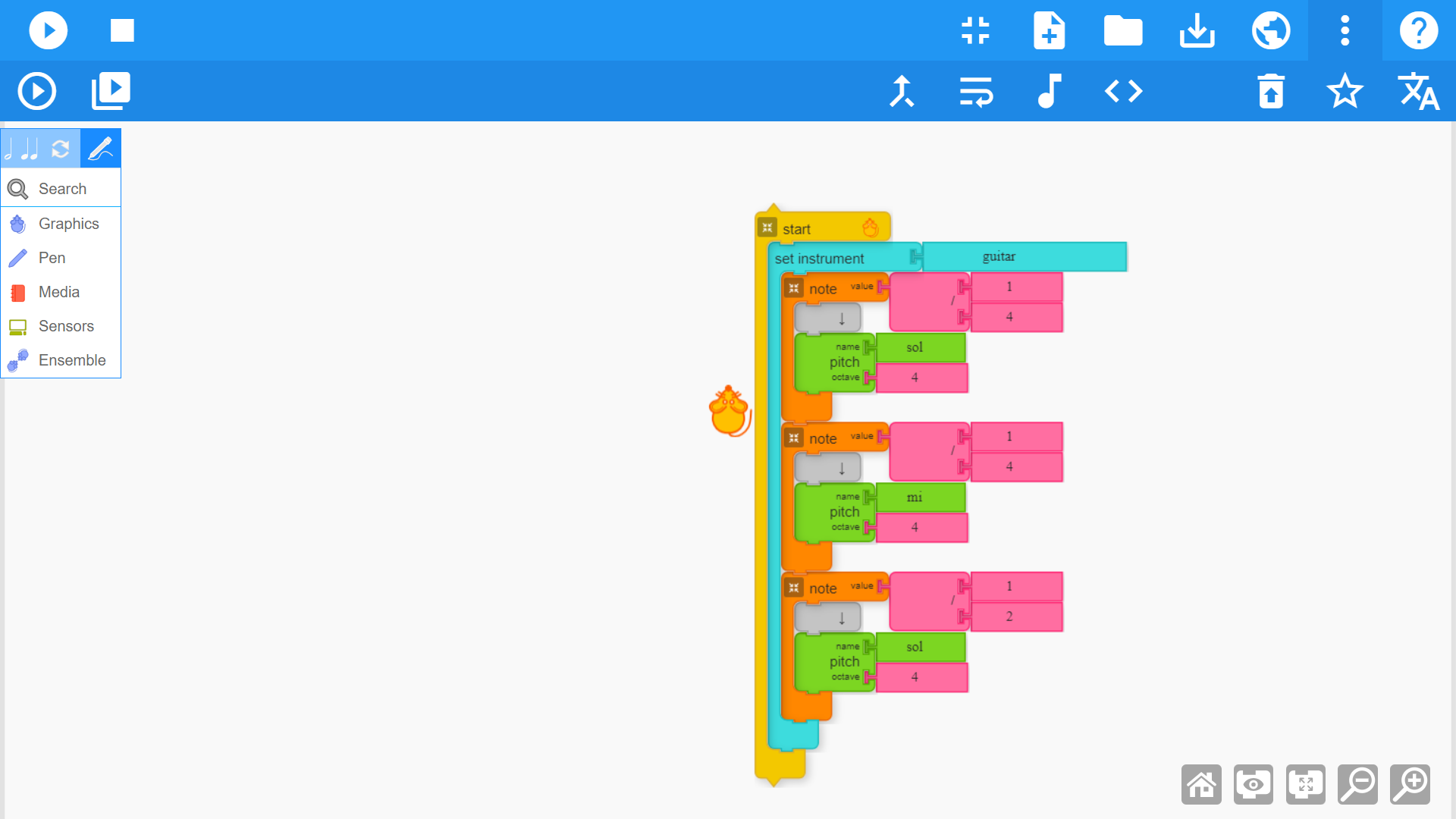Music Blocks in a browser